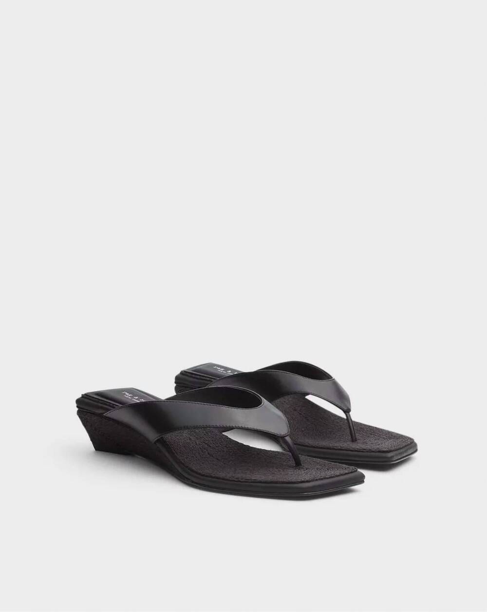 NEW RAG & BONE women's jo thong wedge sandal in black jute